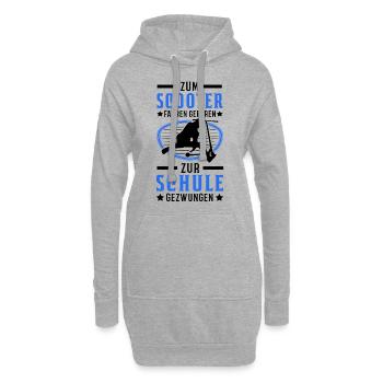Zum Scooter fahren geboren Zur Schule gezwungen - Hoodie-Kleid - Grau meliert - Vorne