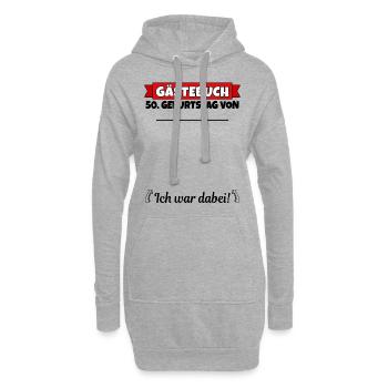 50. Geburtstag Gästebuch 50 Jahre alt Geschenk - Hoodie-Kleid - Grau meliert - Vorne