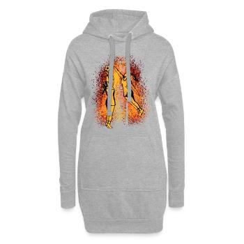 Korfball Damen - Hoodie-Kleid - Grau meliert - Vorne
