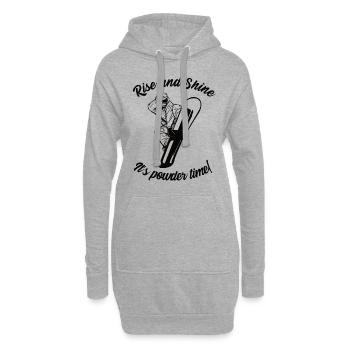 Snowboard - Rise and Shine, It's powder time - Hoodie-Kleid - Grau meliert - Vorne