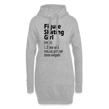 Eiskunstläuferin - Hoodie-Kleid - Grau meliert - Vorne