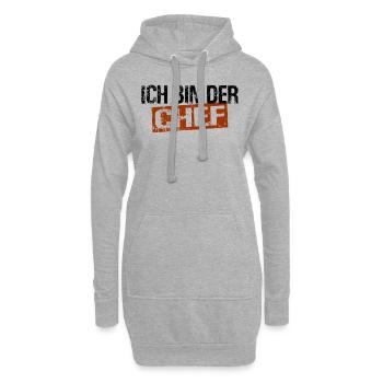 Ich bin der Chef - Heimwerker Unternehmer - Hoodie-Kleid - Grau meliert - Vorne