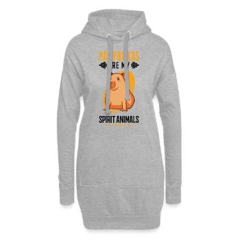 Capybara Spirit Animal Wasserschwein Capibara - Sweat-shirt à capuche long Femme - gris chiné - Devant