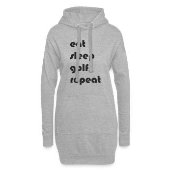 Golf - eat sleep golf repeat - Hoodie-Kleid - Grau meliert - Vorne