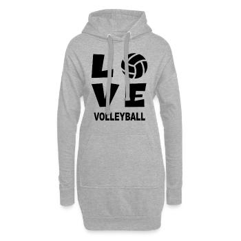 LOVE Volleyball - Volleyballer Beach Volleyball - Hoodie-Kleid - Grau meliert - Vorne