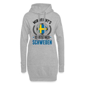 Mir reicht's Ich reise nach Schweden - Hoodie-Kleid - Grau meliert - Vorne