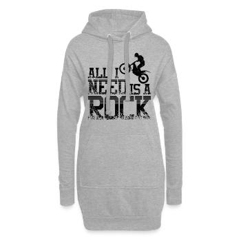 rock moto trial bike - Hoodie-Kleid - Grau meliert - Vorne