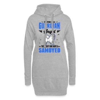 Chien de traîneau ange gardien Samoyède - Sweat-shirt à capuche long Femme - gris chiné - Devant