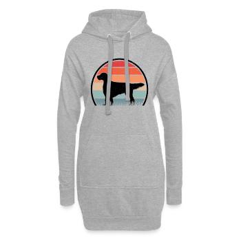 Setter Anglais Retro Englischer Setter Vintage - Sweat-shirt à capuche long Femme - gris chiné - Devant