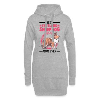 Meilleure maman de chien de berger Shetland jamais - Sweat-shirt à capuche long Femme - gris chiné - Devant