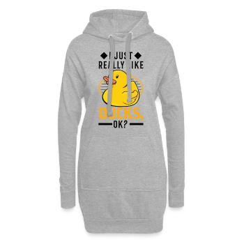 J'aime vraiment les canards Canard en caoutchouc - Sweat-shirt à capuche long Femme - gris chiné - Devant