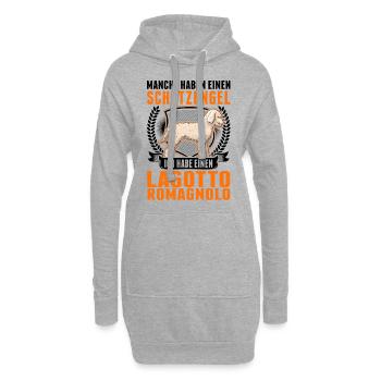 Lagotto Romagnolo Schutzengel Trüffelhund - Hoodie-Kleid - Grau meliert - Vorne