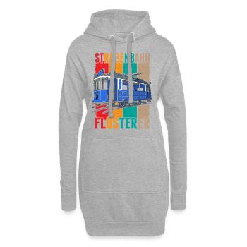 Straßenbahn Flüsterer Straßenbahnfahrer S-Bahn - Hoodie-Kleid - Grau meliert - Vorne