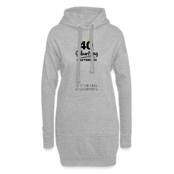 40. Geburtstag Gästebuch Geschenk - Hoodie-Kleid - Grau meliert - Vorne