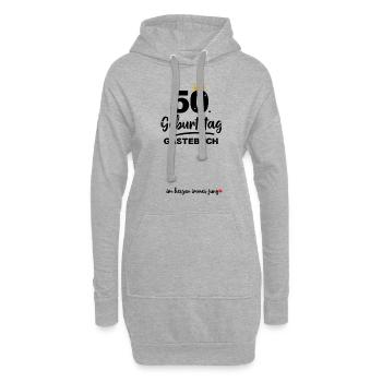 50. Geburtstag Gästebuch Geschenk - Hoodie-Kleid - Grau meliert - Vorne