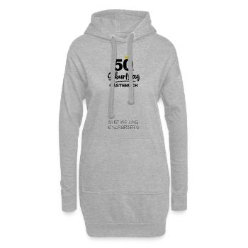 50. Geburtstag Gästebuch Geschenk - Hoodie-Kleid - Grau meliert - Vorne
