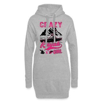 Crazy Kayak Girl Kajakfahrer Paddelsport Kajak - Hoodie-Kleid - Grau meliert - Vorne