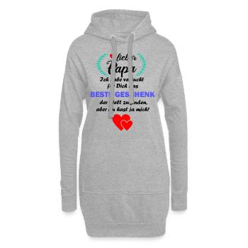 Papa lustig witzig Vater Geburtstag Geschenk - Hoodie-Kleid - Grau meliert - Vorne