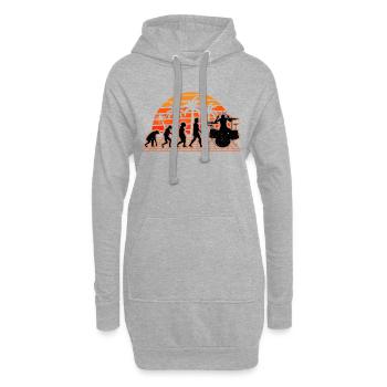 Schlagzeug Evolution Sunset Drummer Schlagzeuger - Hoodie-Kleid - Grau meliert - Vorne