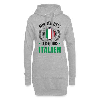 Italien Urlaub Bibione Reise Lignano Geschenk - Hoodie-Kleid - Grau meliert - Vorne