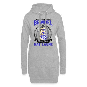 Bembel König Äppelwoi Äppler Apfelwein - Hoodie-Kleid - Grau meliert - Vorne