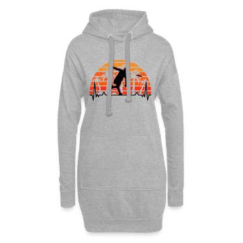 Discgolf Herzschlag Retro Wurfscheibe Disc Golf - Hoodie-Kleid - Grau meliert - Vorne