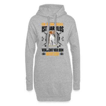 Parson Russell Terrier Besitzer - Hoodie-Kleid - Grau meliert - Vorne