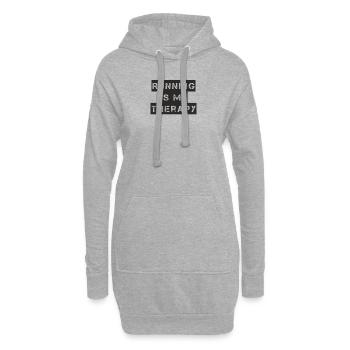 Laufen - running is my therapy - Hoodie-Kleid - Grau meliert - Vorne