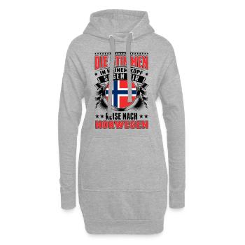 Norwegen Stimmen Urlaub Norway Oslo - Hoodie-Kleid - Grau meliert - Vorne