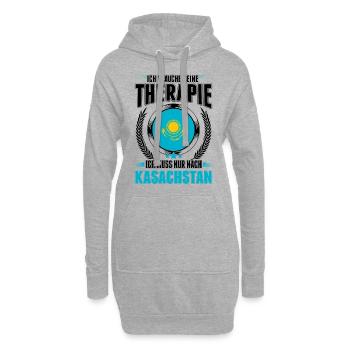 Kasachstan Urlaub Therapie Kasache Astana Reise - Hoodie-Kleid - Grau meliert - Vorne