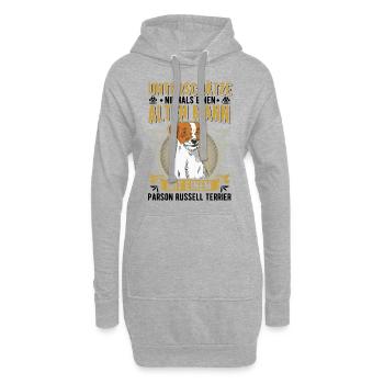 Parson Russell Terrier Alter Mann - Hoodie-Kleid - Grau meliert - Vorne