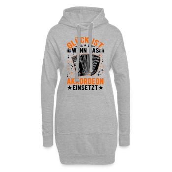 Glück ist Wenn das Akkordeon einsetzt Akkordeonist - Hoodie-Kleid - Grau meliert - Vorne