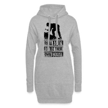 Männer Bauherr - Hoodie-Kleid - Grau meliert - Vorne