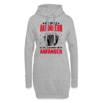 Akkordeon Ziehharmonika Akkordeonist - Hoodie-Kleid - Grau meliert - Vorne