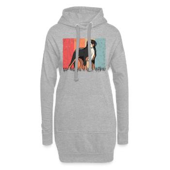 Grand chien de montagne suisse rétro - Sweat-shirt à capuche long Femme - gris chiné - Devant