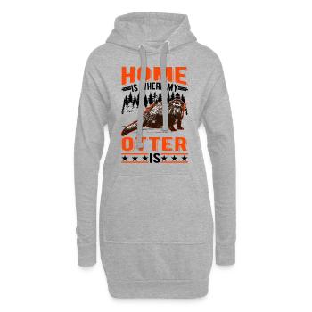 Home is where my Otter is Fischotter Seeotter - Hoodie-Kleid - Grau meliert - Vorne