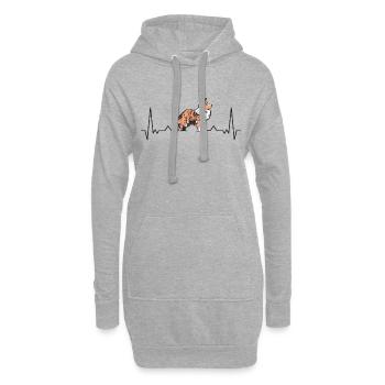 Sheltie Heartbeat Chien de troupeau Shetland Sheepdog - Sweat-shirt à capuche long Femme - gris chiné - Devant