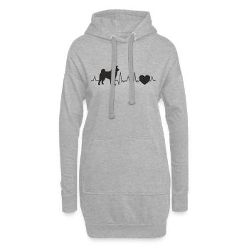 Shiba Inu Herzschlag Akita Inu - Hoodie-Kleid - Grau meliert - Vorne