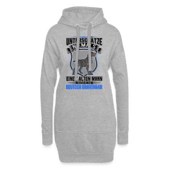 Deutsch Drahthaar Alter Mann German Wirehaired - Hoodie-Kleid - Grau meliert - Vorne