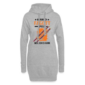 Warum ich Fagott spiele? Weil ich es kann - Hoodie-Kleid - Grau meliert - Vorne