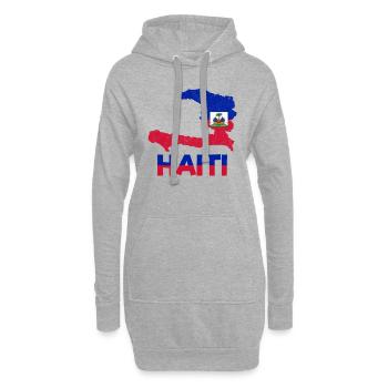 Haïti HaïtiEn Haïti Drapeau Fier Pays I Cadeau - Sweat-shirt à capuche long Femme - gris chiné - Devant