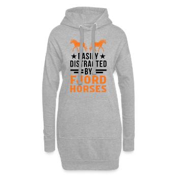 Easily distracted by Fjord Horses Fjordpferd - Hoodie-Kleid - Grau meliert - Vorne