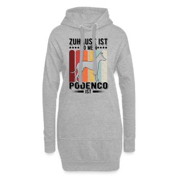 Zuhause ist wo mein Podenco ist Ibizan Hound - Hoodie-Kleid - Grau meliert - Vorne