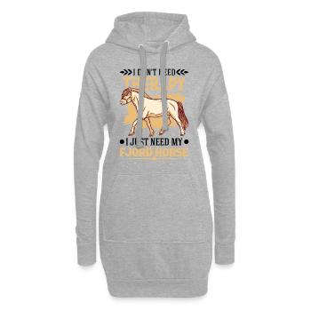 Fjord Horse Therapie Norweger Pferd Fjordpferd - Hoodie-Kleid - Grau meliert - Vorne