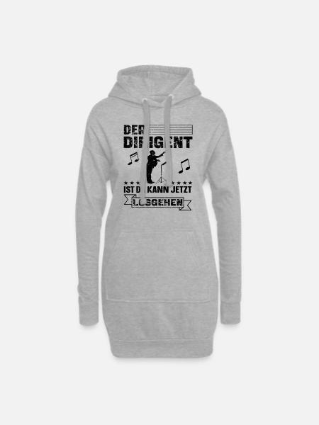 Lustiger Dirigent Dirigieren Spruch - Hoodie-Kleid - Grau meliert