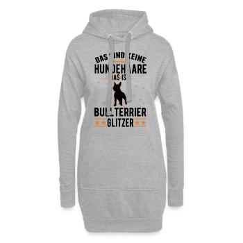 Bullterrier Glitzer Miniature Bull Terrier - Hoodie-Kleid - Grau meliert - Vorne