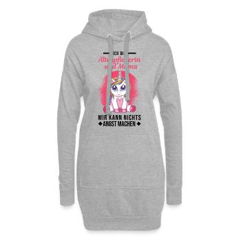 Altenpflegerin und Mama Altenheim - Hoodie-Kleid - Grau meliert - Vorne