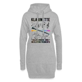 Klarinette Alles andere sind Begleitinstrumente - Hoodie-Kleid - Grau meliert - Vorne