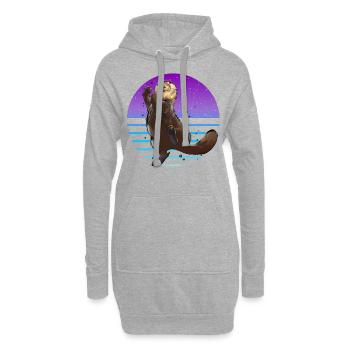 Otter Retro - Hoodie-Kleid - Grau meliert - Vorne