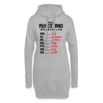 Rentner Ruhestand Wochenplan Lustig Rente - Hoodie-Kleid - Grau meliert - Vorne